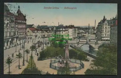 137731 Ansichtskarte Dresden Löbtau Rathausplatz 1915 Verlag Carl Döge