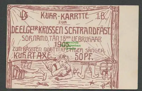 137481 Ansichtskarte Dresden 1905 Künstlerkarte Strandfest in Mundart Schtrandfäst