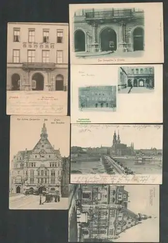 137434 6 Ansichtskarte Dresden Georgentor von d. Schlossstrasse Schlossplatz vor Umbau 1899