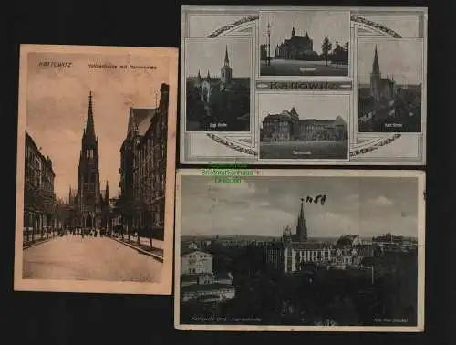 136555 3 Ansichtskarte Gymnasium Oberrealschule Kirche Holtzestraße Marienkirche