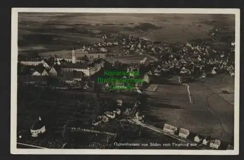 136687 Ansichtskarte Ochsenhausen von Süden Luftbild Fotokarte 1934 Strähle Schorndorf