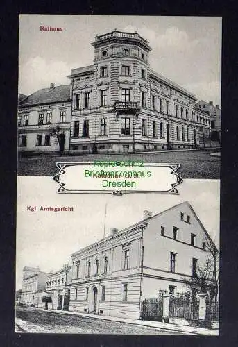 135503 Ansichtskarte Kietrz Katscher O.-S. um 1910 Rathaus Kgl. Amtsgericht