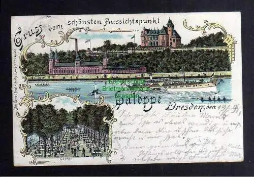 135189 AK Dresden 1898 Litho Saloppe schönster Aussichtspunkt