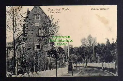 135183 Ansichtskarte Dresden Bühlau Sanatorium Bachmannstrasse 1915 Verlag Carl Döge