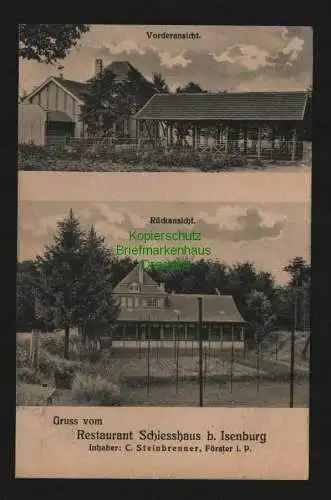 135264 Ansichtskarte Restaurant Schiesshaus bei Isenburg 1909 C. Steinbrenner