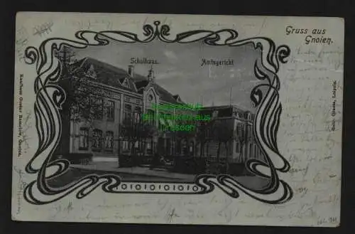 135208 Ansichtskarte Gnoien Schule Amtsgericht 1906