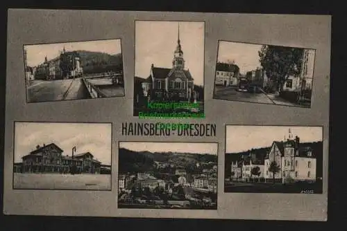 135234 Ansichtskarte Hainsberg bei Dresden 1907 Bahnhof + 5 weitere Ansichten