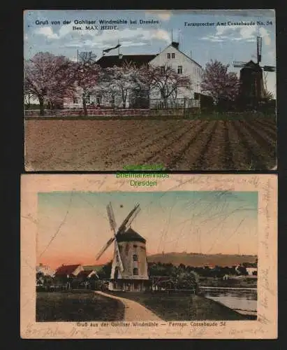 132919 2 AK Gohliser Windmühle bei Dresden Cossebaude 1924 1928