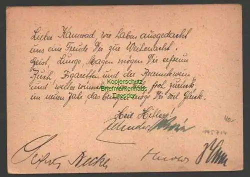 145714 AK Dresden um 1942 Boehner Reklame Weihnachten Straßenbahn Gute Fahrt