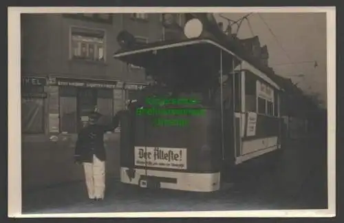 145711 Ansichtskarte Dresden um 1915 Fotokarte Straßenbahn Der Älteste am Trachenberger Pla