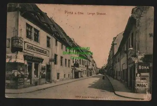 135282 AK Pirna Elbe Lange Straße 1909 Germania Drogerie Kräutergewölbe Scheuman