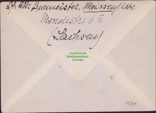 B15940 Brief DDR Meissen -2.5.53 n. Stockholm Schweden privater Ankunftsvermerk