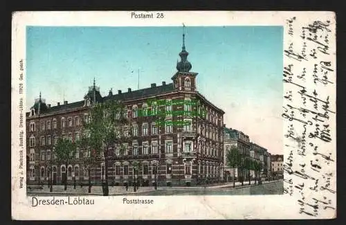 146660 Ansichtskarte Dresden Löbtau 1908 Poststrasse Postamt 28