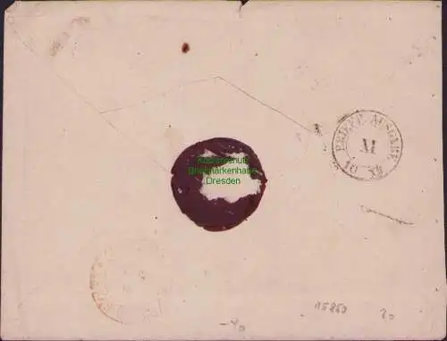 B15850 Frankreich Brief um 1860 Paris Dresden Nummernstempel 2798 Auslandsbrief
