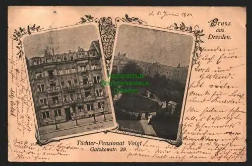 146110 AK Dresden 1903 Töchter Pensionat Voigt Gutzkowstraße 29