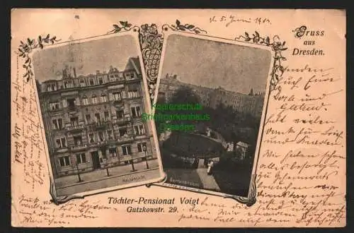 146110 Ansichtskarte Dresden 1903 Töchter Pensionat Voigt Gutzkowstraße 29