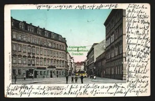 146726 AK Dresden um 1905 Heinrichstrasse Straßenbahn