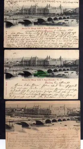 132239 3 Ansichtskarte Dresden Jägerkaserne Sachsenplatz 1898 Albertbrücke