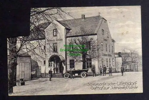 132312 Ansichtskarte Ullersdorf bei Dresden Gasthof zur Schmiedeschänke um 1915