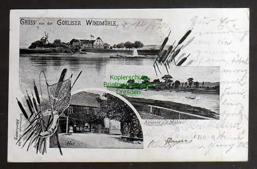 131622 Ansichtskarte Gohliser Windmühle Hof 1901 Stetzsch - Kemnitz