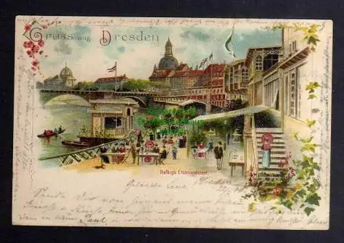 131716 Ansichtskarte Dresden 1900 Litho Helbigs Etablissement