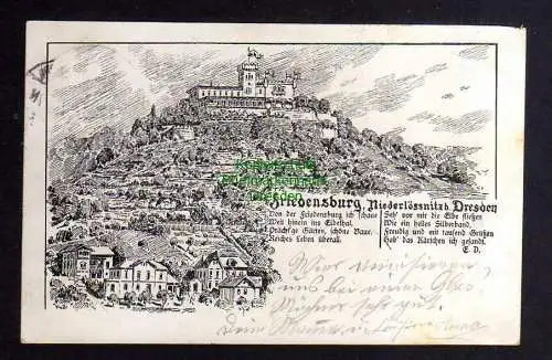 131637 Ansichtskarte Friedensburg Niederlössnitz b. Dresden 1902