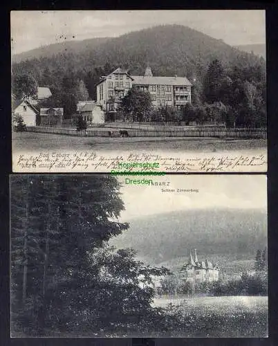 131505 2 AK Bad Tabarz Hotel Kurhaus 1906  Schloss Zimmerberg