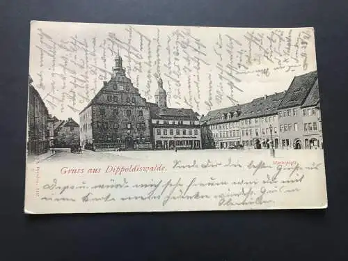 130782 Ansichtskarte Dippoldiswalde 1904 Marktplatz Hotel zum goldnen Stern
