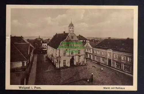 130714 AK Wolgast pom. Markt mit Rathaus um 1920