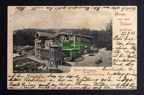 130567 AK Brückenberg im Riesengebirge 1901 Hotel Sanssouci