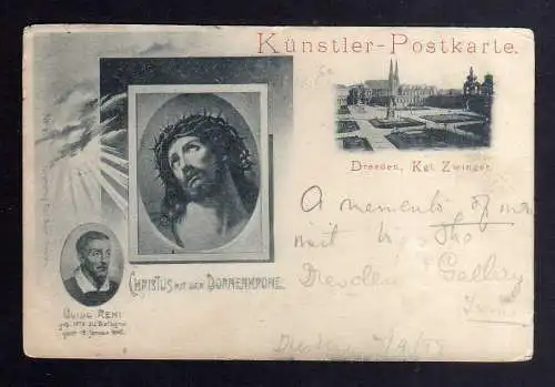 130248 AK Dresden 1899 Künstler Postkarte Guido Reni Christus m. der Dornenkrone