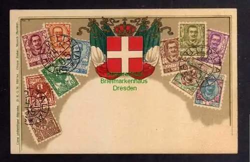 129727 Ansichtskarte Philatelie Postkarte Poste Italiane Italien Wappen um 1905