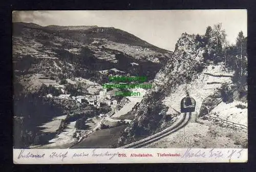 129650 AK Albulabahn Tiefenkastel Tunnel Fotokarte 1920 Graubünden
