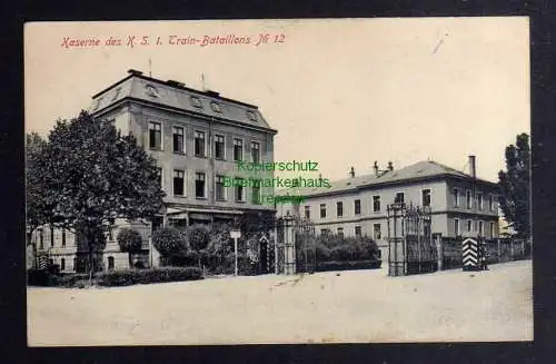 128944 Ansichtskarte Dresden Kaserne des K. S. 1. Train-Bataillons No. 12 1915 Brück & Sohn