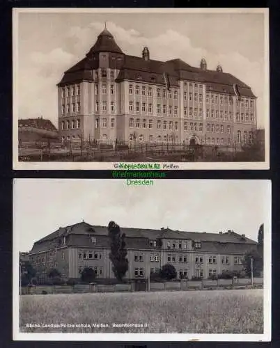 128465 2 AK Meissen Weinberg Schule 1929 Elternratswahl Landes Polizei Schule