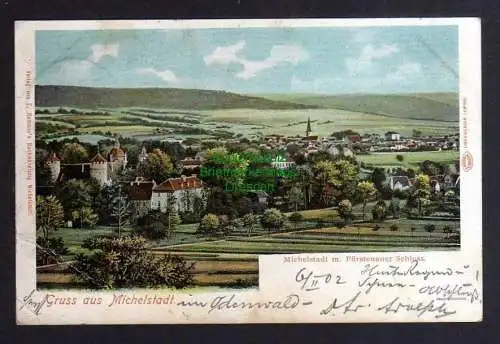 128476 Ansichtskarte Michelstadt mit Fürstenauer Schloss 1902