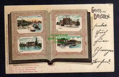 127986 Ansichtskarte Dresden Karte als Ansichtskartenalbum gestaltet um 1900