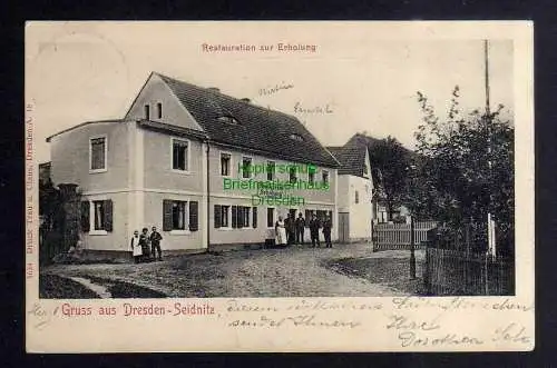 127773 Ansichtskarte Dresden Seidnitz Restauration zur Erholung 1903