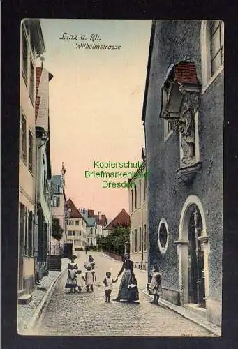 127717 Ansichtskarte Linz am Rhein 1907 Wilhelmstrasse