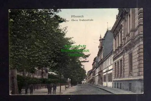 127451 Ansichtskarte Pössneck 1910 Obere Grabenstraße