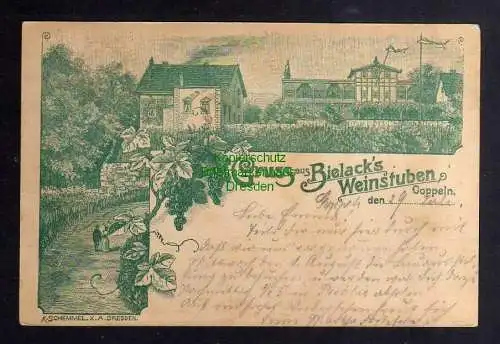 127787 Ansichtskarte Dresden Goppeln Vorläufer 1900 Bielacks Weinstuben