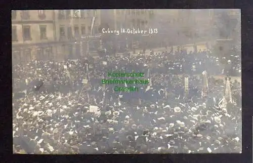 127675 Ansichtskarte Coburg 18. Oktober 1913 Feier Fest Demonstration Völkerschlacht Fotoka