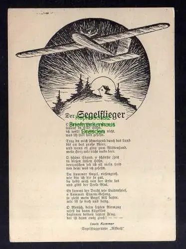 127728 Ansichtskarte Asbach Schmalkalden Arnstadt 1931 Segelfluggruppe Künstlerkarte