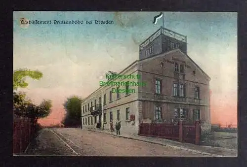 127780 Ansichtskarte Cunnersdorf Etablissement Prinzenhöhe 1920 Gorbitz Amtsh. Dresden