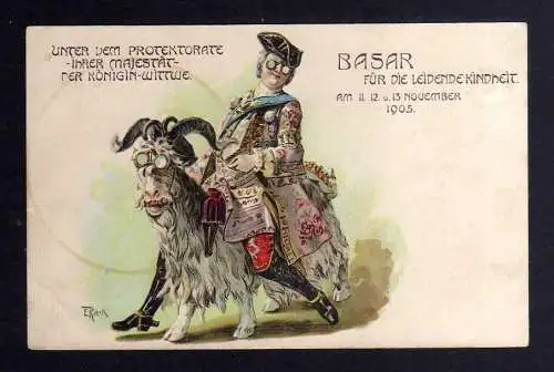 127266 Ansichtskarte Dresden Basar für die leidende Kindheit 1905 Königin Wittwe Ziege