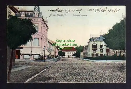 126762 Ansichtskarte Neuruppin Neu Ruppin 1908 Schinkelstrasse Geschäftshaus F. Friedenthal