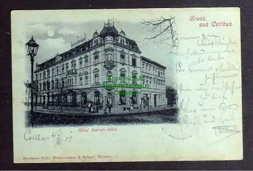 126789 AK Cottbus Hotel Kaiser Adler 1901