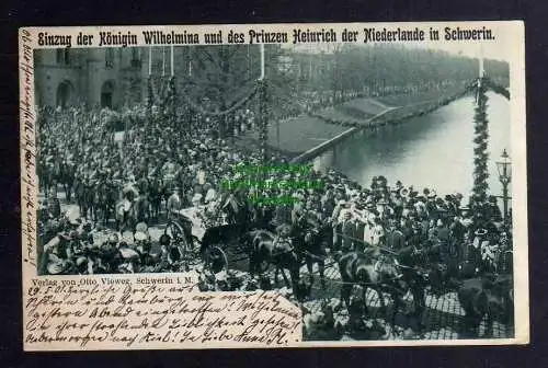126614 Ansichtskarte Schwerin 1901 Einzug Königin Wilhelmina Prinz Heinrich der Niederlande