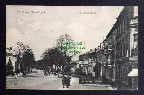 126645 Ansichtskarte Neu Ruppin Rheinsbergerstraße Allee 1915