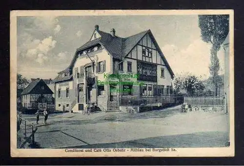 126244 Ansichtskarte Mühlau bei Burgstädt Sa. Conditorei und Cafe Otto Osbahr 1928